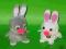 KRÓLIK KRÓLICZKI Z POMPONÓW 2 SZTUKI !!!