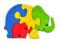 Puzzle zabawki drewniane zabawka słoń EKO słonik