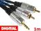 PRZEWÓD kabel JACK 3,5mm st. - 2x RCA DIGITAL 1m