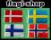 Flaga na jacht Dania Szwecja Finlandia Norwegia
