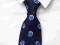 GRANATOWY W KWIATY przepiękny krawat jedwabny KK