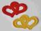 SERCE walentynki Scrapki tłoczone złote czerwone
