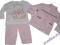 k273 nowy uroczy KOMPLET 3cz dres 3-6M 74 prezent