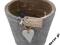 Osłona na Doniczkę Szara Retro Shabby Chic 13 cm