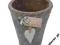 Osłona na Doniczkę Szara Retro Shabby Chic 14 cm