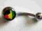 Kolczyk kolczyki do pępka piercing RASTA AFRYKA