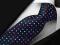 MODNY Krawat Męski w Groszki GRANATOWY KGM83