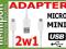 Kabel USB 2 w 1  - Micro USB i Mini USBŁadowarka