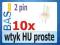 Wtyk prosty HU - 2pin _ 10 sztuk