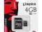 Karta MicroSD Class 4 + Adapter SD KINGSTON 4GB