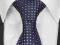 ŻAKARDOWY Krawat Męski w GROSZKI Granatowy rc242
