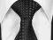 ŻAKARDOWY Krawat Męski Klasyczny CZARNY rc265