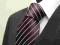 KRAWAT CIEMNY FIOLET ŚLIWKA W PASKI + BESTSELLER +