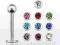 Labret ze stali z kulką jubilerską 3 mm - sapphire