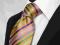 EKSKLUZYWNY KRAWAT POMARAŃCZOWO-ZIELONO-FIOLETOWY
