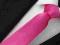 Gładki Krawat MALINOWY Satyna Wąski 6cm GJS23