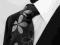 PIĘKNY KRAWAT W MIENIĄCE SIĘ SZARE KWIATKI