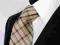 BEŻOWY KRAWAT W KRATĘ +++ SUPER MODNY WZÓR +++