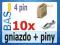 Gniazdo HU 4pin + piny _ 10 sztuk