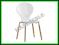 Krzesło metalowe K164 białe buk drewno HALMAR