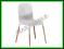 Krzesło metalowe K165 białe buk drewno HALMAR