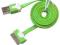 APPLE IPHONE 4G 4S 3G 3GS KABEL USB PŁASKI ZIELO