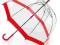 Parasol FULTON Birdcage przeźroczysty CZERWONY 24h