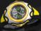 SUPER PREZENT - ZEGAREK CZARNO ŻÓŁTY DUAL ALARM