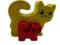 Puzzle drewniane zabawka drewniana EKO kotek 5x6cm