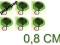 zielone GAŁKI OCZNE 0,8 CM - przyszywane