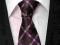 Modny Krawat Męski FIOLETOWY w KRATKĘ KGM21