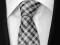 Modny Krawat SZARY w KRATKĘ Męski KGM097