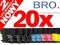 20x TUSZ BROTHER LC1100 LC980 DCP 195C 375CW 365CN