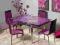 STÓŁ ROZKŁADANY SZKLANY GD082 STOŁY DOM FIOLETOWY