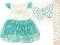 Śliczna SUKIENKA Koronka MIĘTA NOWOŚĆ ^86^ CD233