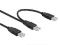Kabel USB/A - 2 x USB/A (podwójne zasilanie)