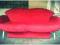 Sofa rozkładana + dwa fotele. Czerwony zamsz.