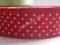 [K23kr5] WSTĄŻKA TASIEMKA W KROPKI 25mm 1m c.czerw