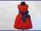 PIĘKNA BAWEŁNIANA SUKIENKA + SZARFA R.86 CZERWIEŃ