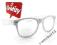 OKULARY NERD ZERÓWKI  WAYFARER NERDY BIAŁE