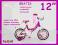 SUPER ROWEREK 12 DLA Dziewczynki! ROWER + GRATISY