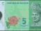 Malezja - 5 ringgit 2012 polimer * nowa seria ptak