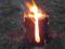 Szwedzki ogień Ognisko, grill z ogniem kociołek