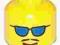 3626bpb110 Yellow Minifig, Head Glasses