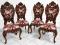 WYTWORNE BOGATO RZEŹBIONE KRZESŁA BAROKOWE FRANCJA