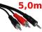 KABEL JACK 3,5mm - 2 x RCA CHINCH 5,0m