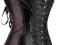 Zdobiony czarnyt gorset gothic victorian retro 36