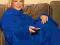 CIEPŁY MIĘKKI KOC Z RĘKAWAMI SNUGGIE NIEBIESKI HIT