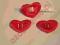 Serduszka atłasowe czerwone  szybka wysyłka aplika