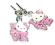 SREBRO - Kolczyki wkrętki Hello Kitty różowe LOVE